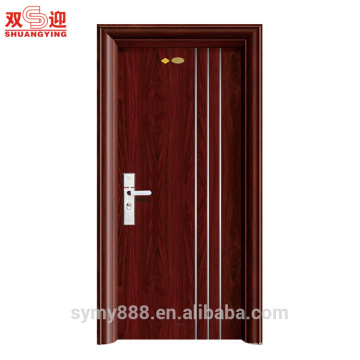 simple bedroom door designs steel anti-thief entry door galvanized metal sheet with lock